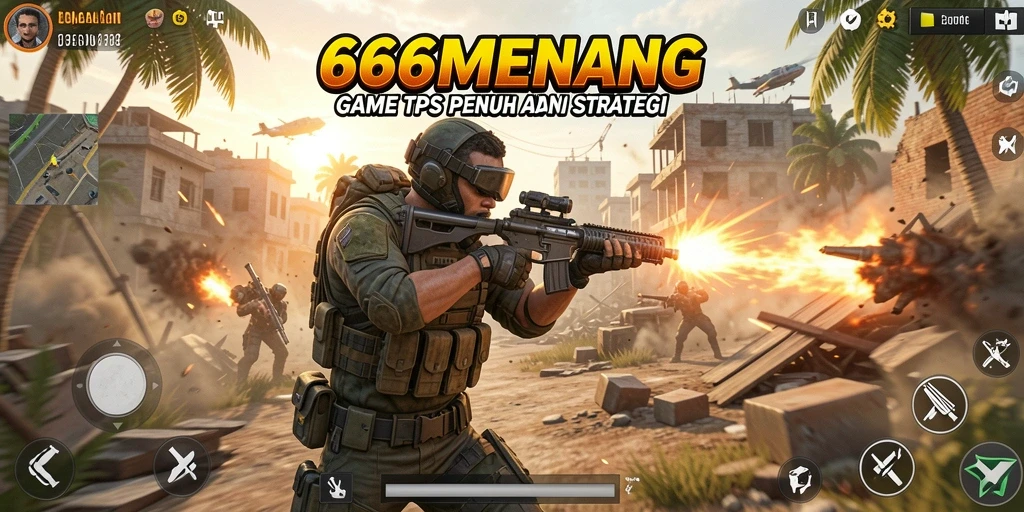Tampilan gameplay intens dari 666MENANG dengan aksi menembak yang seru.