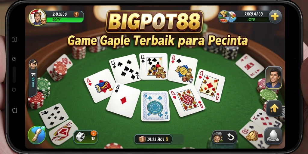 Tampilan gameplay Gaple yang seru di BIGPOT88