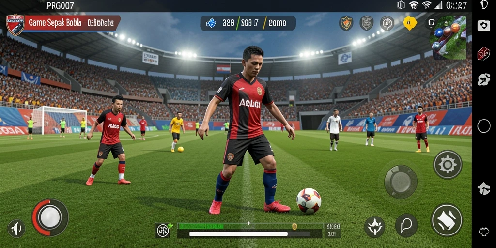 Tangkapan layar gameplay PRG007 yang menampilkan aksi seru di lapangan.