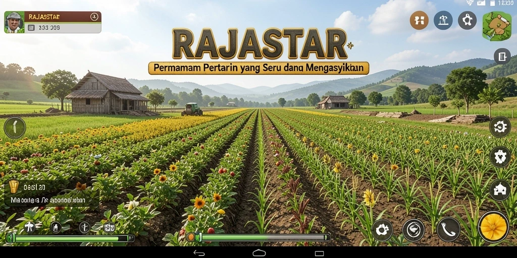 Menampilkan pengalaman gameplay seru dalam bertani di RAJASTAR.