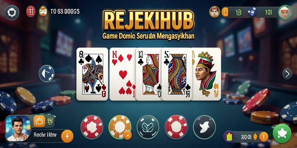 Tampilan gameplay seru dalam permainan Domino REJEKIHUB.