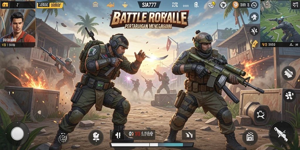 Gameplay seru SIA777 yang menampilkan pertarungan intens Battle Royale.
